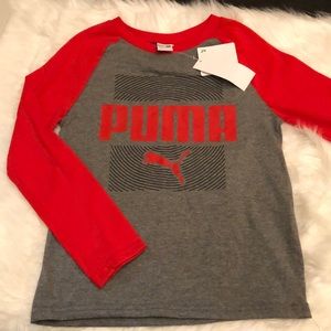 NWT Boy’s Puma Long Sleeve T-Shirt Size Small 8 in Red and Grey